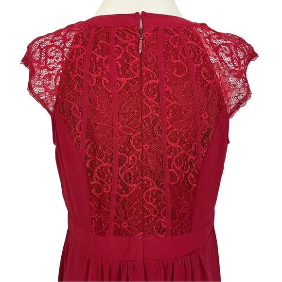 CITY CHIC | Ruby Red Dark Romance Lace Detail A-Line Cocktail Dress NWT XS/14 - Picture 10 of 16